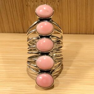 5 Stone Queen Conch 925 Ring Exeptional Color  NEW